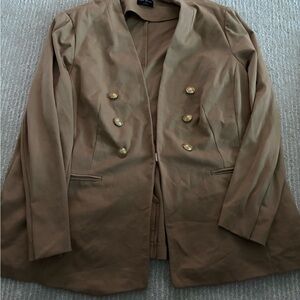 Lane Bryant Tan Blazer with Gold Buttons